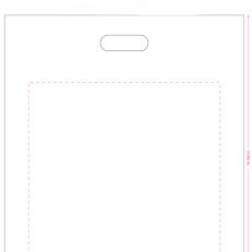 15 x 18 x 3 Patch Handle Carrier Bag Template